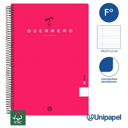 CUADERNO ESPIRAL  TAPA  BLANDA  GUERRERO01-UNICLASIC - FOLIO - 80H - PAUTA 3