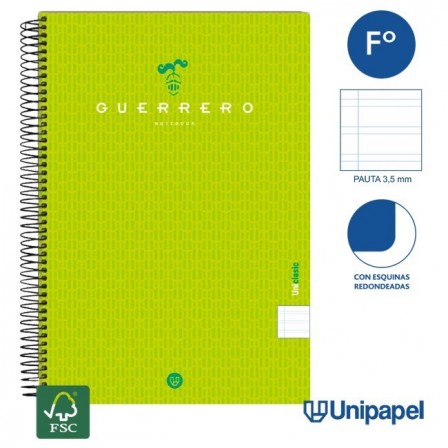 CUADERNO ESPIRAL  TAPA  BLANDA  GUERRERO01-UNICLASIC - FOLIO - 80H - PAUTA 3