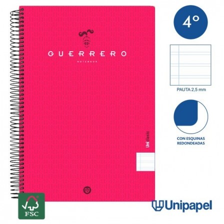 CUADERNO ESPIRAL  TAPA  BLANDA  GUERRERO01-UNICLASIC - CUARTO - 80H - PAUTA 2