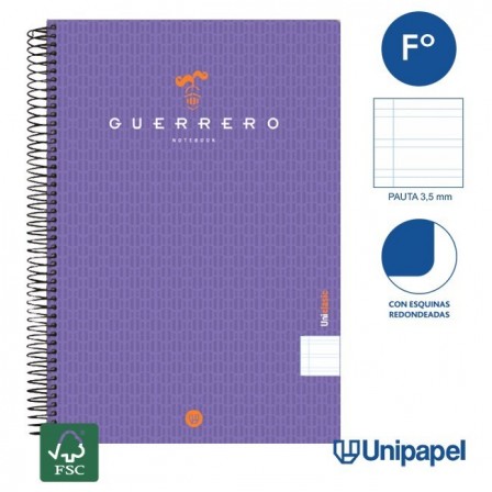 CUADERNO ESPIRAL  TAPA  POLIPROPILENO GUERRERO08-UNICLASIC - FOLIO - 80H - PAUTA 3