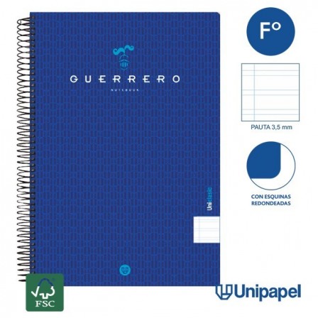 CUADERNO ESPIRAL  TAPA  POLIPROPILENO GUERRERO08-UNICLASIC - FOLIO - 80H - PAUTA 3