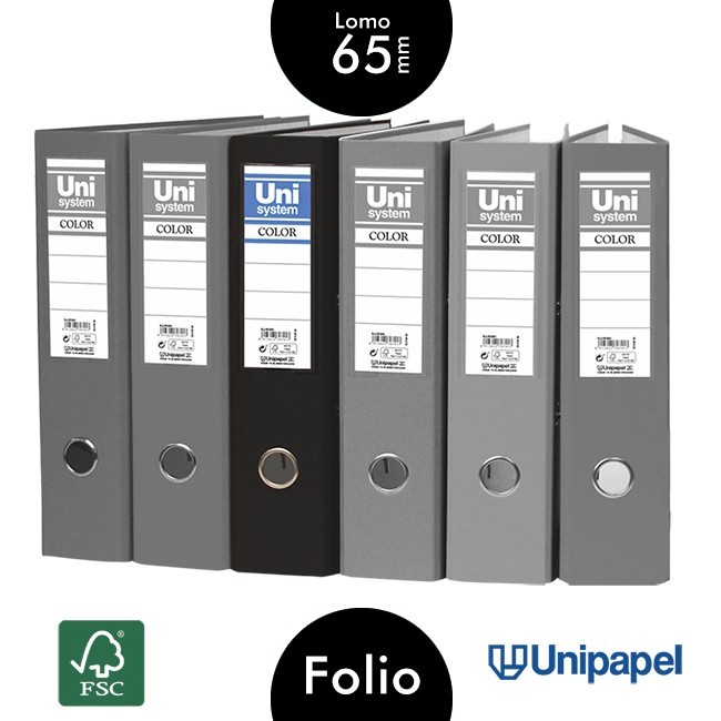 ARCHIVADOR PALANCA UNISYSTEM - FOLIO - COLOR NEGRO - LOMO 65MM ARCHIVADOR PALANCA UNISYSTEM - FOLIO - COLOR NEGRO - LOMO 65MM