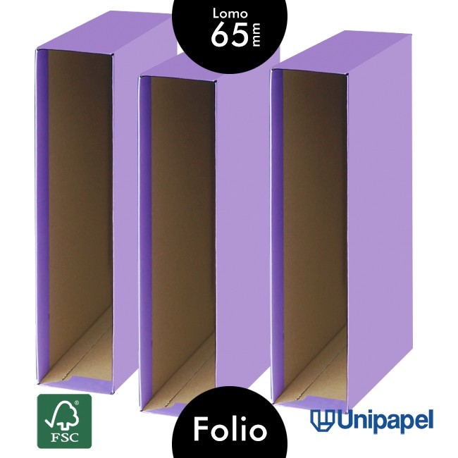 CAJAS ARCHIVADORES UNISYSTEM COLOR 65MM. LILA - FOLIO - COLOR LILA CAJAS ARCHIVADORES UNISYSTEM COLOR 65MM. LILA - FOLIO - COLOR LILA