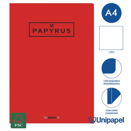 LIBRETAS GRAPA TAPA GOFRADA UNIPAPYRUS13 - A4 - 48H - LISO - 90G - COLORES SURTIDOS
